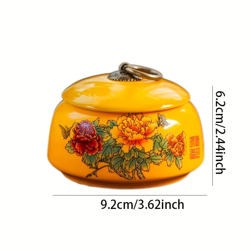 Pot de Décoration en Céramique – Pivoine Jaune Impératrice