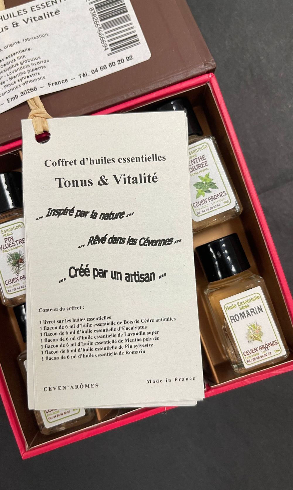 Coffret Tonus & Vitalité - 6 Flacons d'Huiles Essentielles avec Livret Explicatif – Céven’Arômes