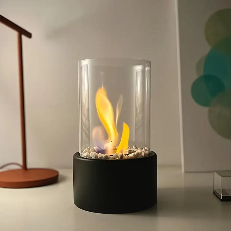 Cheminée Murale Classique en Métal – Avec Porte en Verre & Ventilation Naturelle