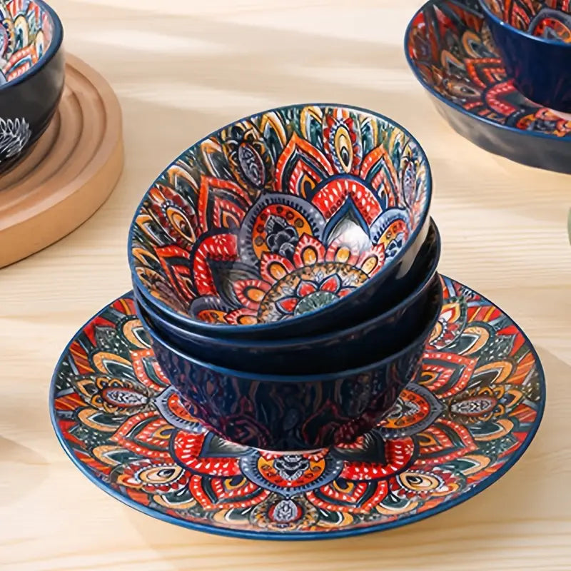 Ensemble de Vaisselle Bohème Élégance – 8 Pièces