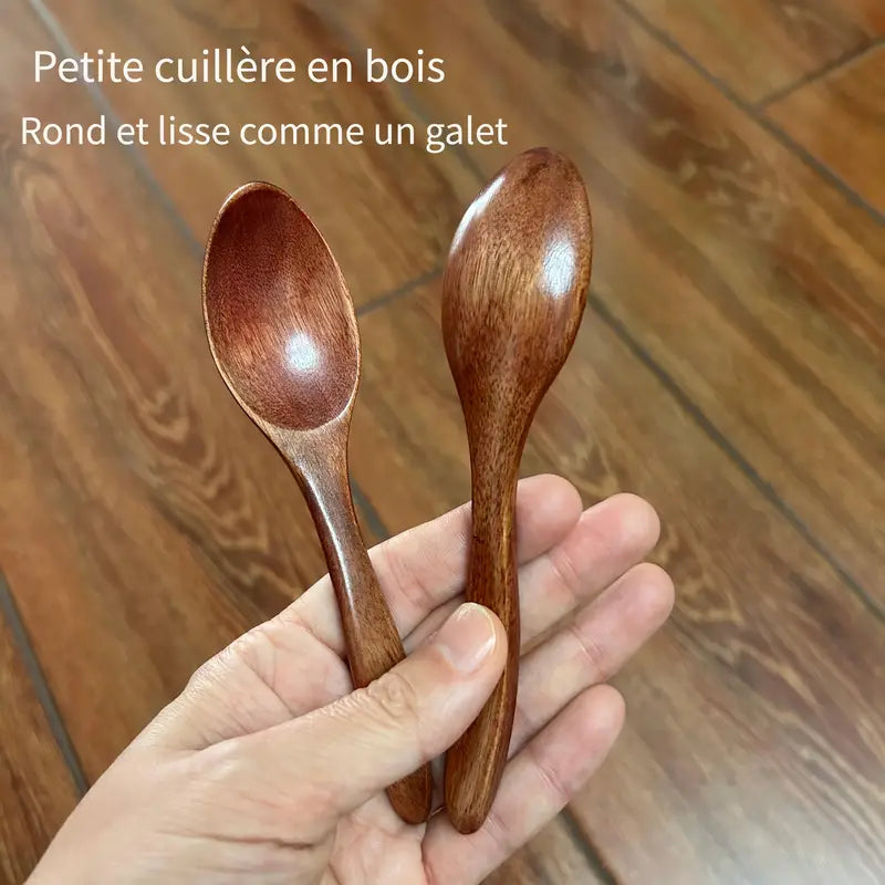 Ensemble de 7 Petites Cuillères en Bois