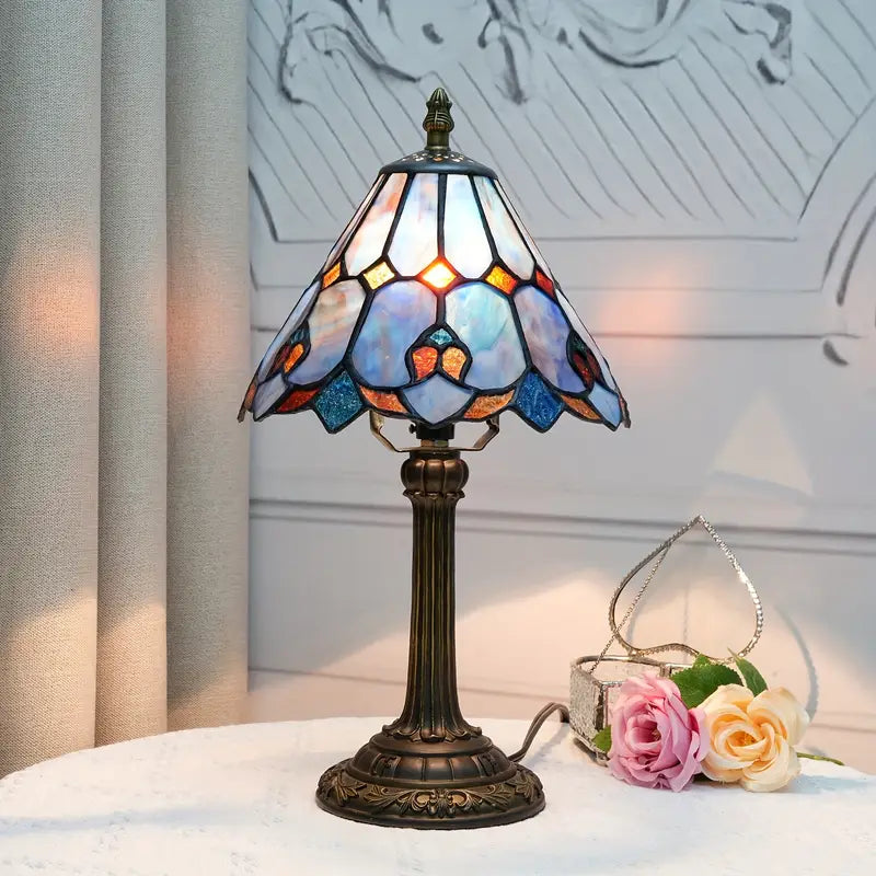Lampe de Table en Verre Coloré – Style Baroque Art Déco