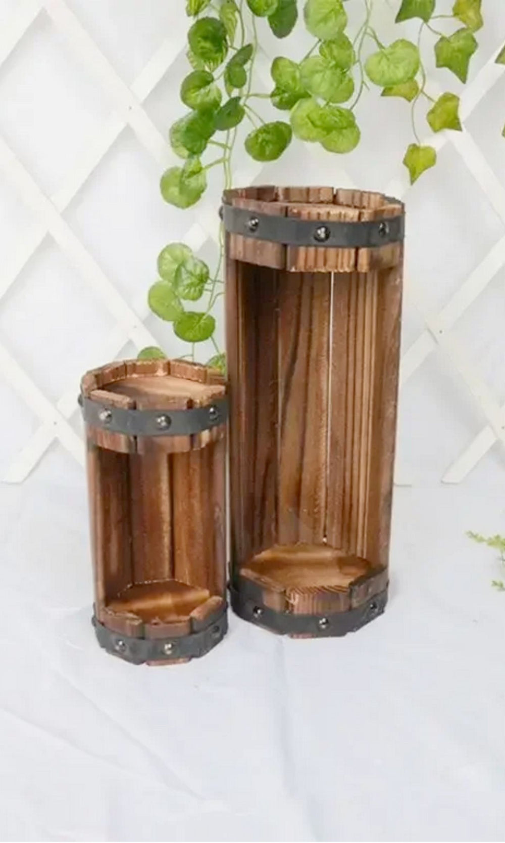 Pot de Fleur en Bois pour Extérieur - Décor de Jardin et Bureau