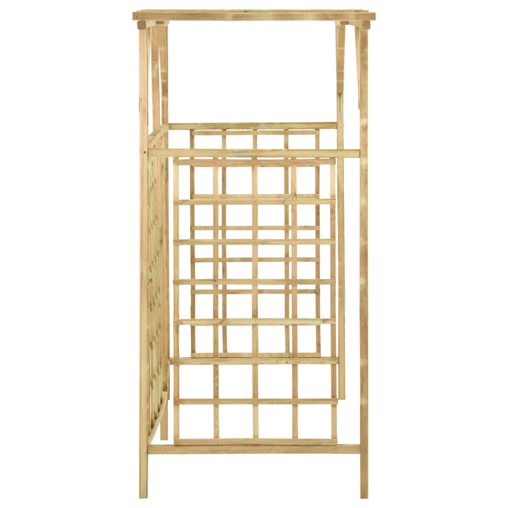 Pergola Cache-Poubelles Triple en Bois de Pin Imprégné
