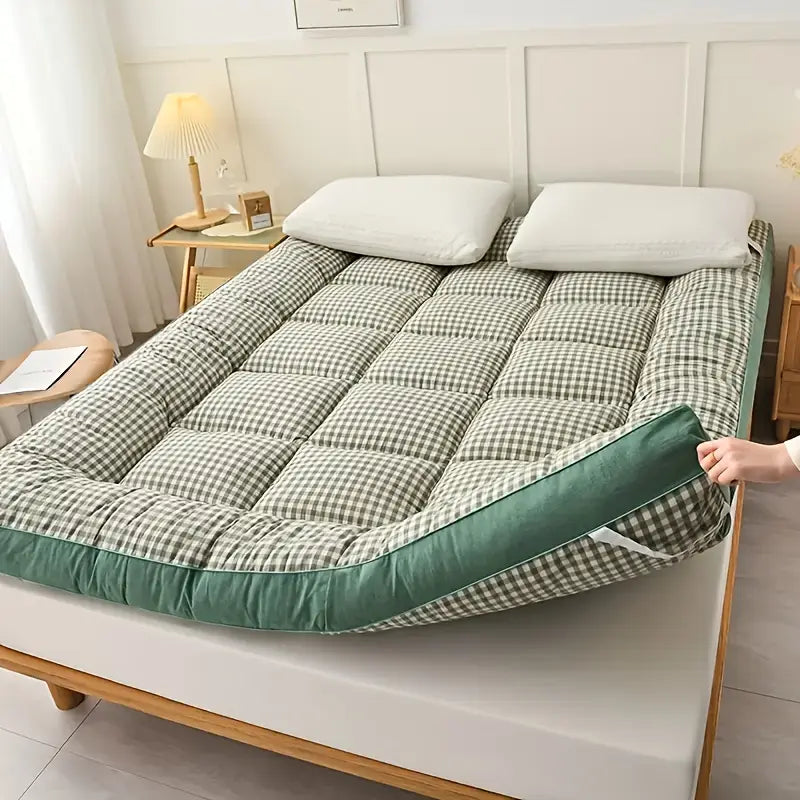 Housse de Matelas Japonaise à Carreaux – Douce, Pliable et Confortable