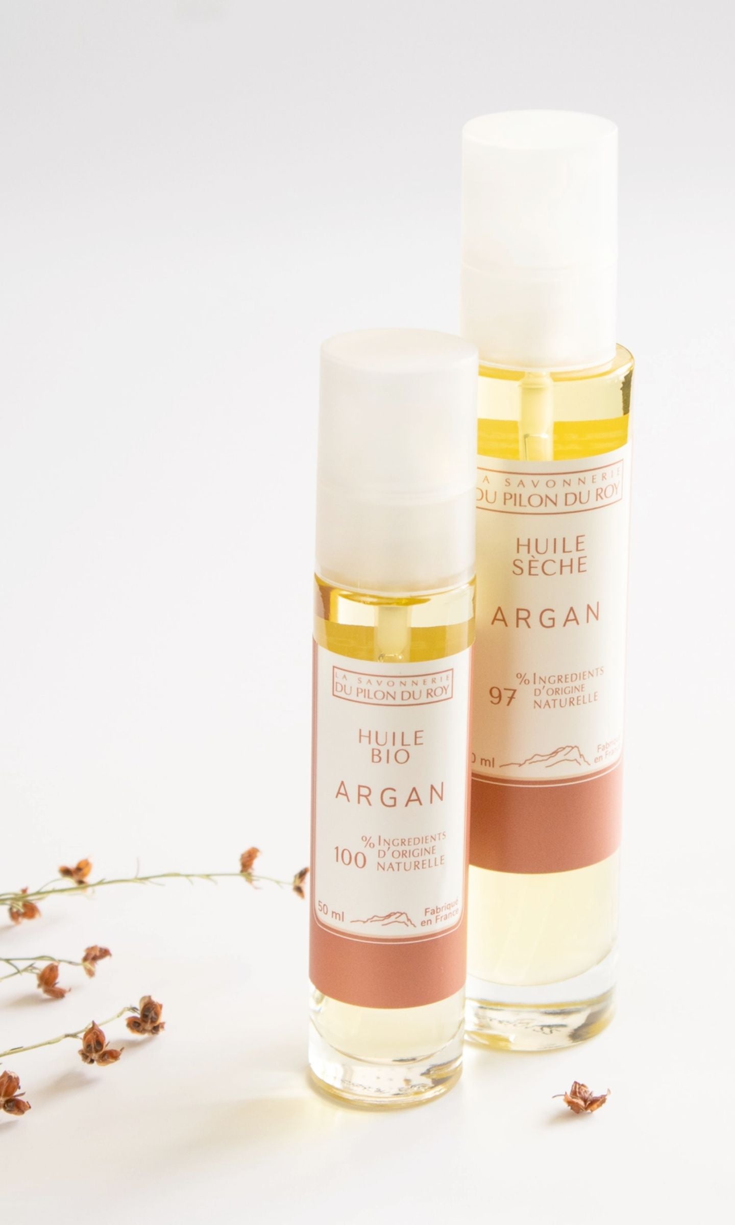 Huile Pure d'Argan Bio pour Corps et Visage 50ml - Savonnerie Du Pilon Du Roy