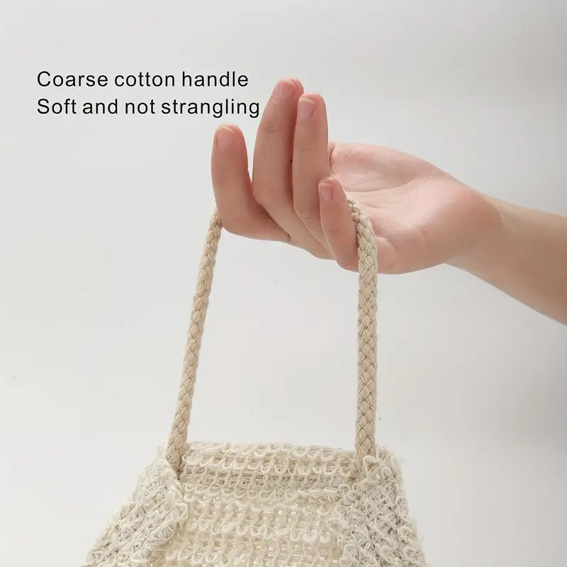 Gommage Exfoliant pour le Dos avec Poignées – Double Face en Ramie Naturelle