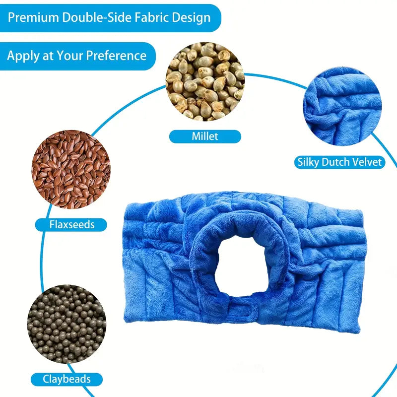 Coussin chauffant au micro-ondes pour cou et épaules – Bleu ou gris