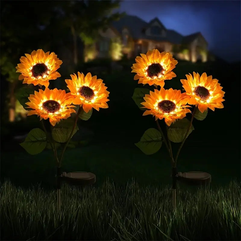 Lumière Solaire à LED en Forme de Tournesol
