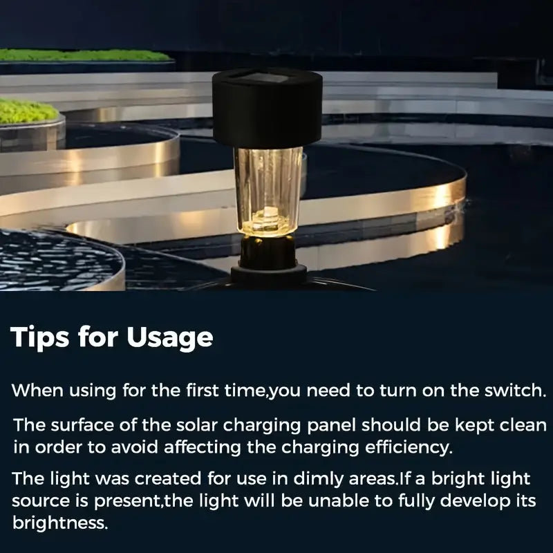 Lot de 6 Lumières Solaires pour Piscine – Éclairage Étanche Blanc Chaud