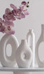 Set of 4 White Ceramic Vases - Minimalist Nordic Bohemian Style