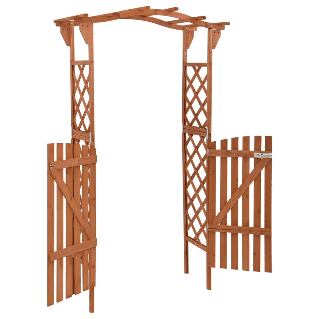 Pergola d'Entrée avec Portail – Élégance Naturelle en Bois Massif