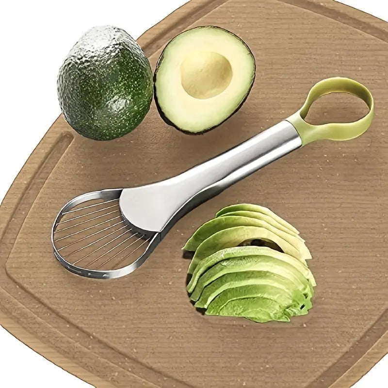 Trancheur & Coupe-Avocat 3-en-1 en Acier Inoxydable