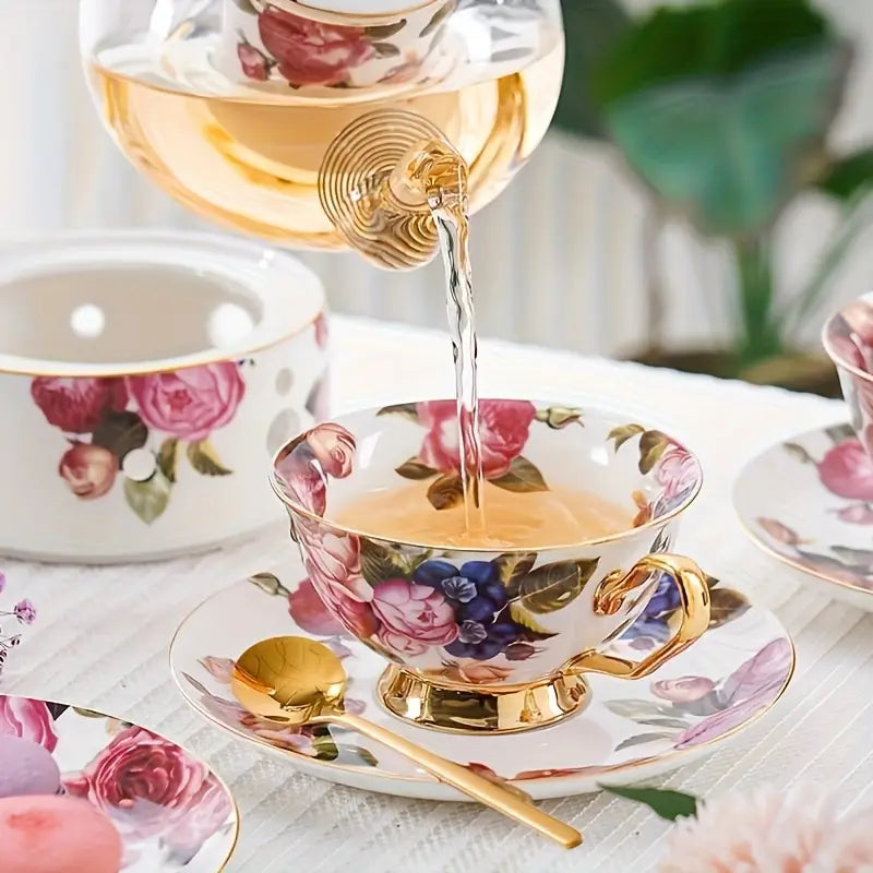 Ensemble Tasse à Thé & Soucoupe en Porcelaine d’Os