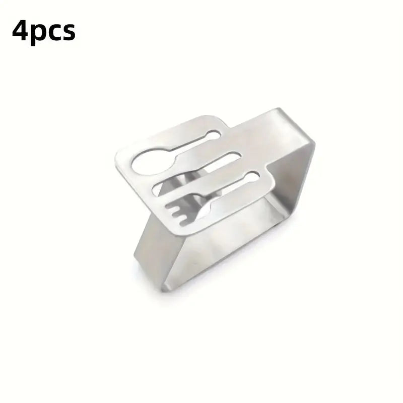 Lot de 4 Pinces en Acier Inoxydable – Design Couverts