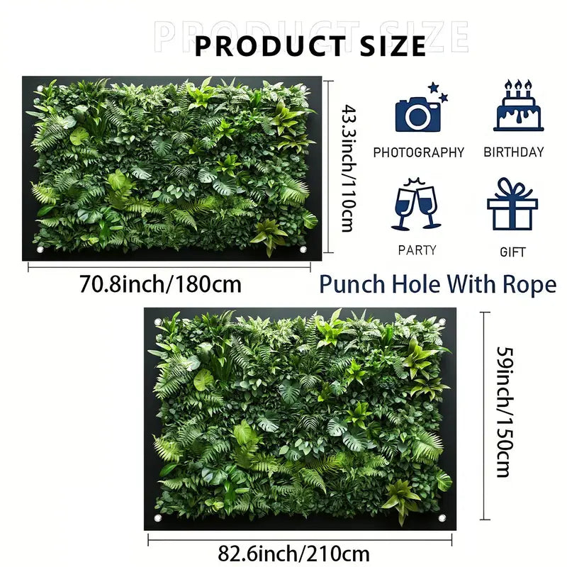 Toile Végétal Artificiel en Mélange de Polyester - Décoration Murale Suspendue