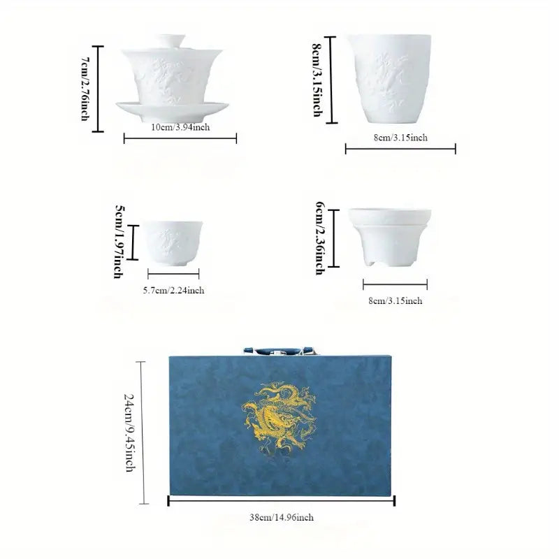 Service à Thé Portable en Porcelaine Blanche | Élégance Minimaliste