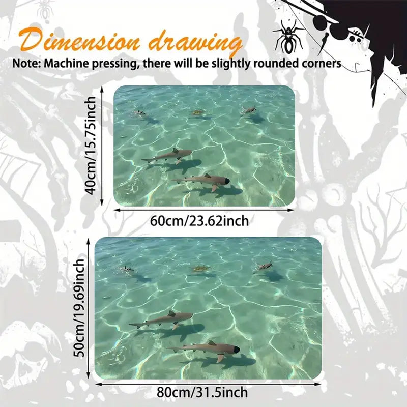 Tapis de Bain Ludique Sharky – Séchage Rapide & Sécurité Optimale