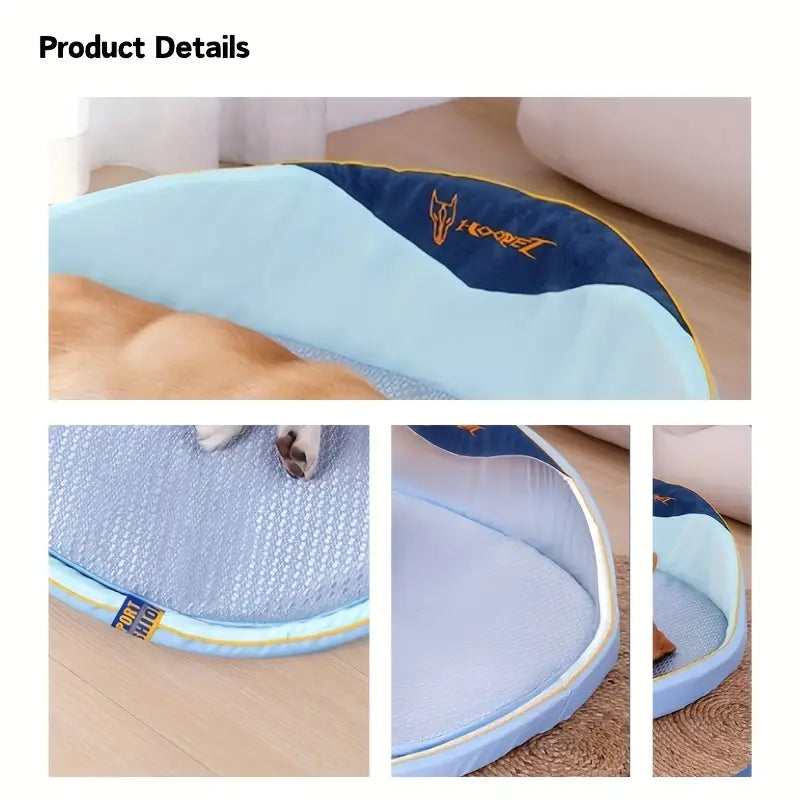 Lit de Refroidissement XL pour Chien – Coussin Respirant avec Tapis en Rotin & Éponge