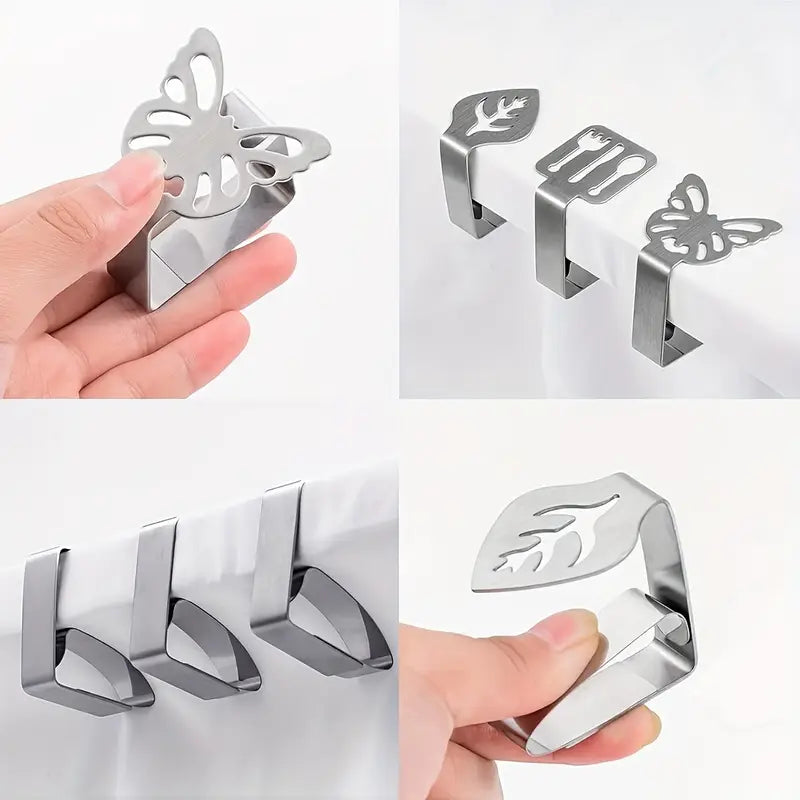 Lot de 4 Pinces en Acier Inoxydable – Design Couverts