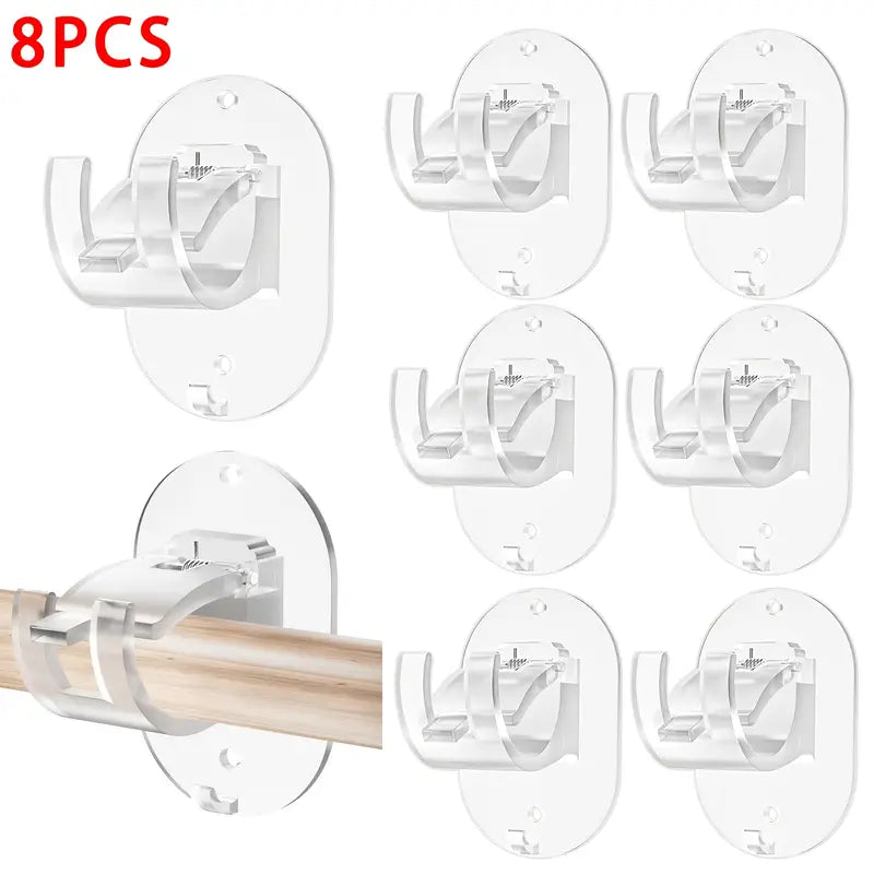 Supports de Tringle de Rideau Sans Perçage – Clips de Montage Auto-Adhésifs