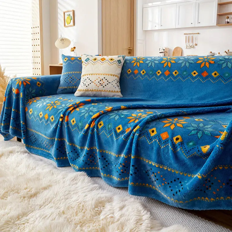 Housse de Canapé Bohème en Peluche – Sublimez et Protégez Votre Salon