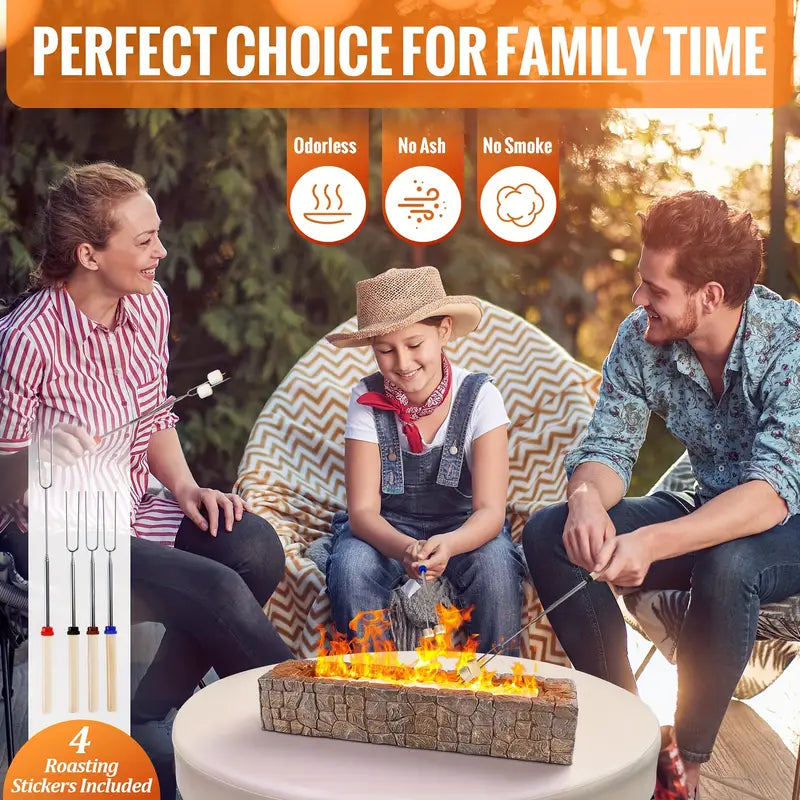 Foyer de Bureau Élégant – Cheminée de Table Rectangulaire Sans Évent