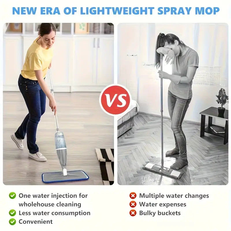 Serpillière à Pulvérisation – Balai Plat Microfibre avec Bouteille Réutilisable