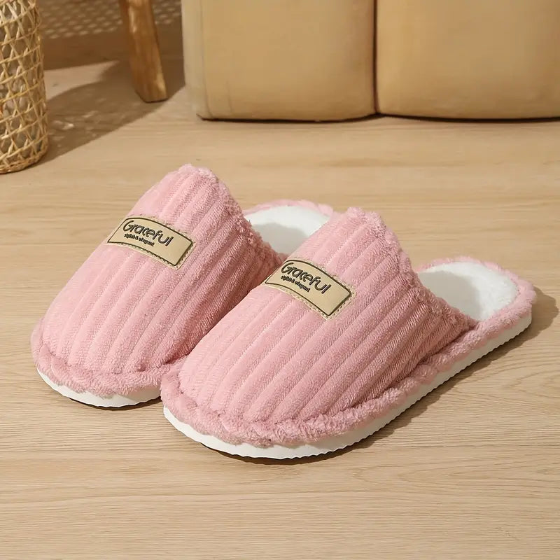 Chaussons Élégants à Rayures Verticales pour Femmes