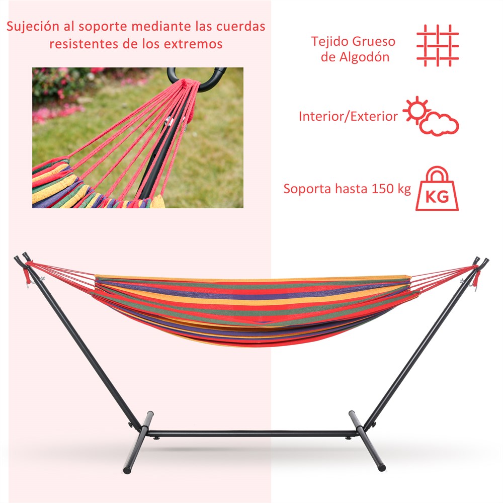 Hamac avec Support en Acier Réglable & Sac de Transport