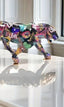 Colorful Leopard Resin Statue