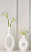 Set of 4 White Ceramic Vases - Minimalist Nordic Bohemian Style