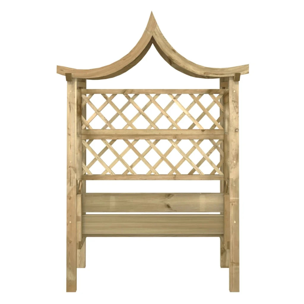 Pergola de Jardin avec Toit et Banc – Bois de Pin Imprégné