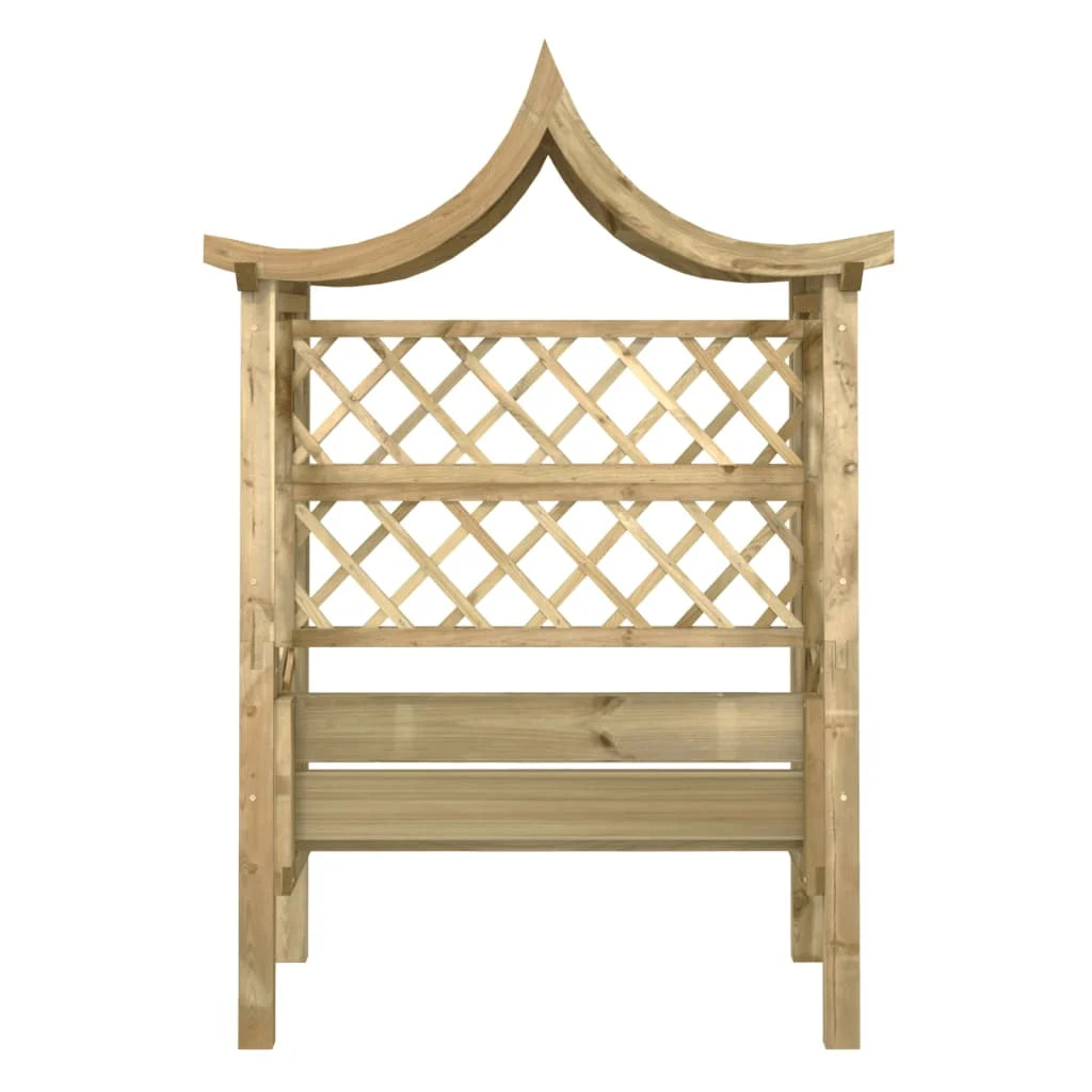 Pergola de Jardin avec Toit et Banc – Bois de Pin Imprégné