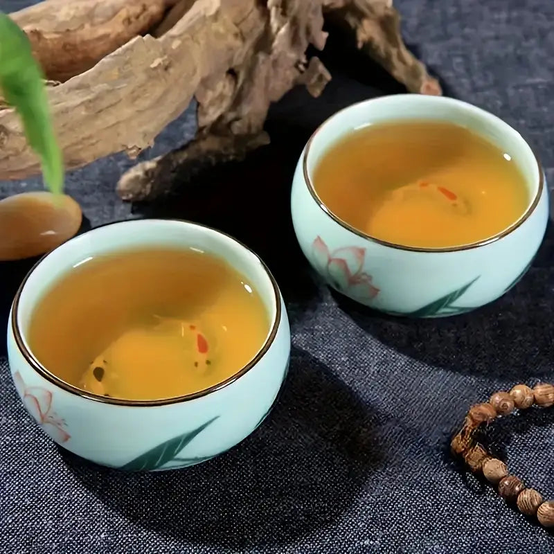 Ensemble de Tasses à Thé en Céramique – Édition Peinture de Paysage