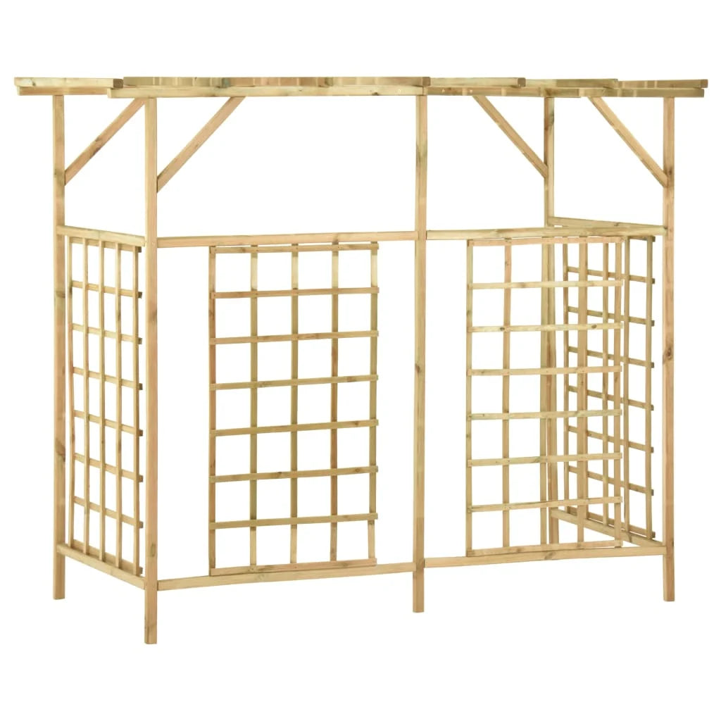Pergola Cache-Poubelles Triple en Bois de Pin Imprégné