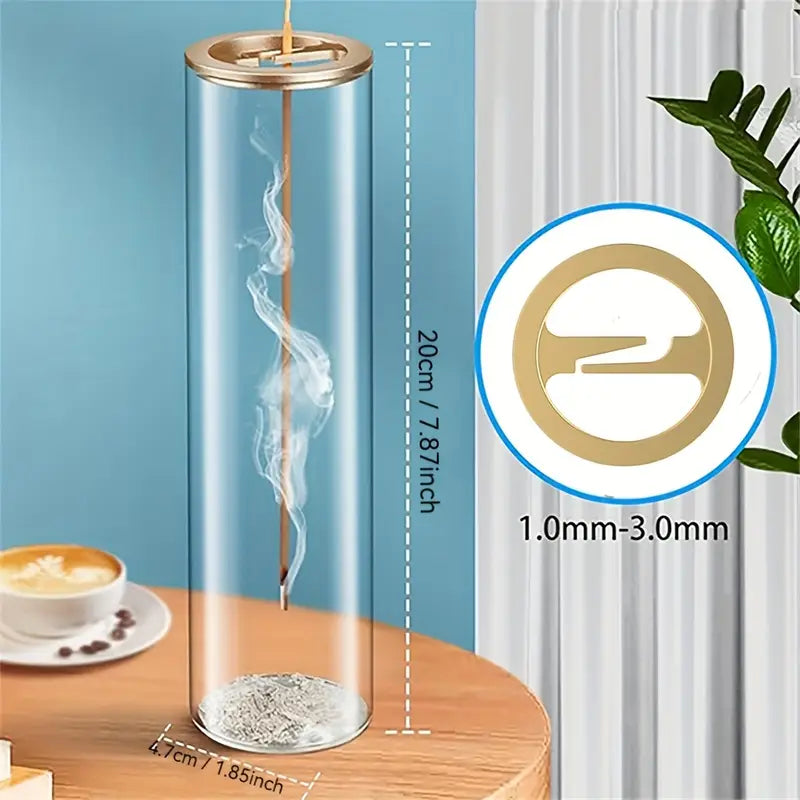 Support de Bâtonnet d’Encens Moderne avec Collecteur de Cendres Amovible en Verre