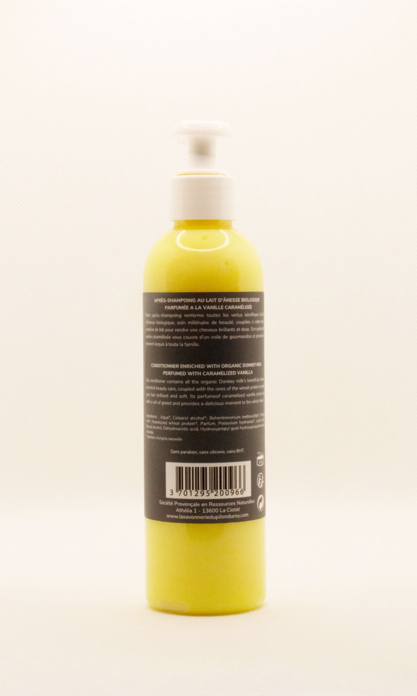 Après-shampoing au Lait d'Ânesse Bio 250ml - Savonnerie Du Pilon Du Roy