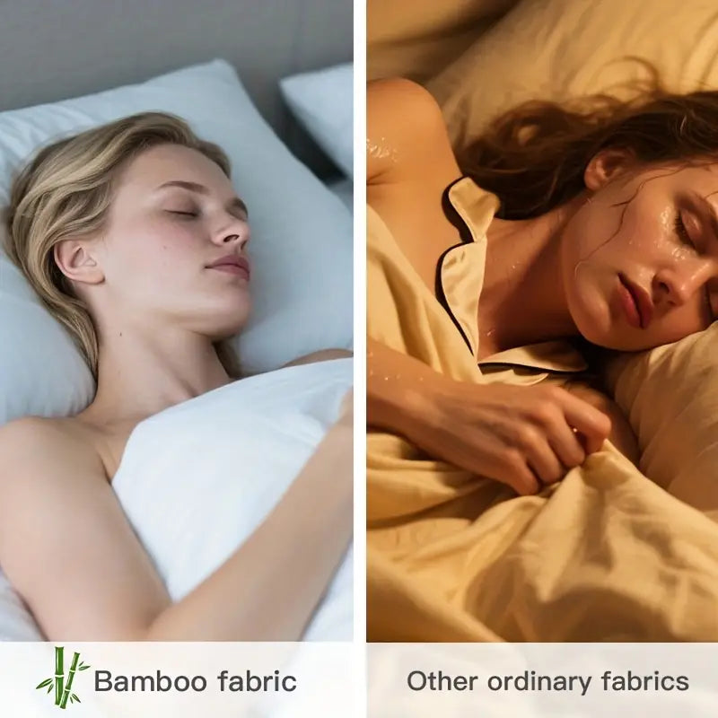 Ensemble de Literie de Refroidissement d'Été 6 Pièces en Fibre de Bambou et Microfibre