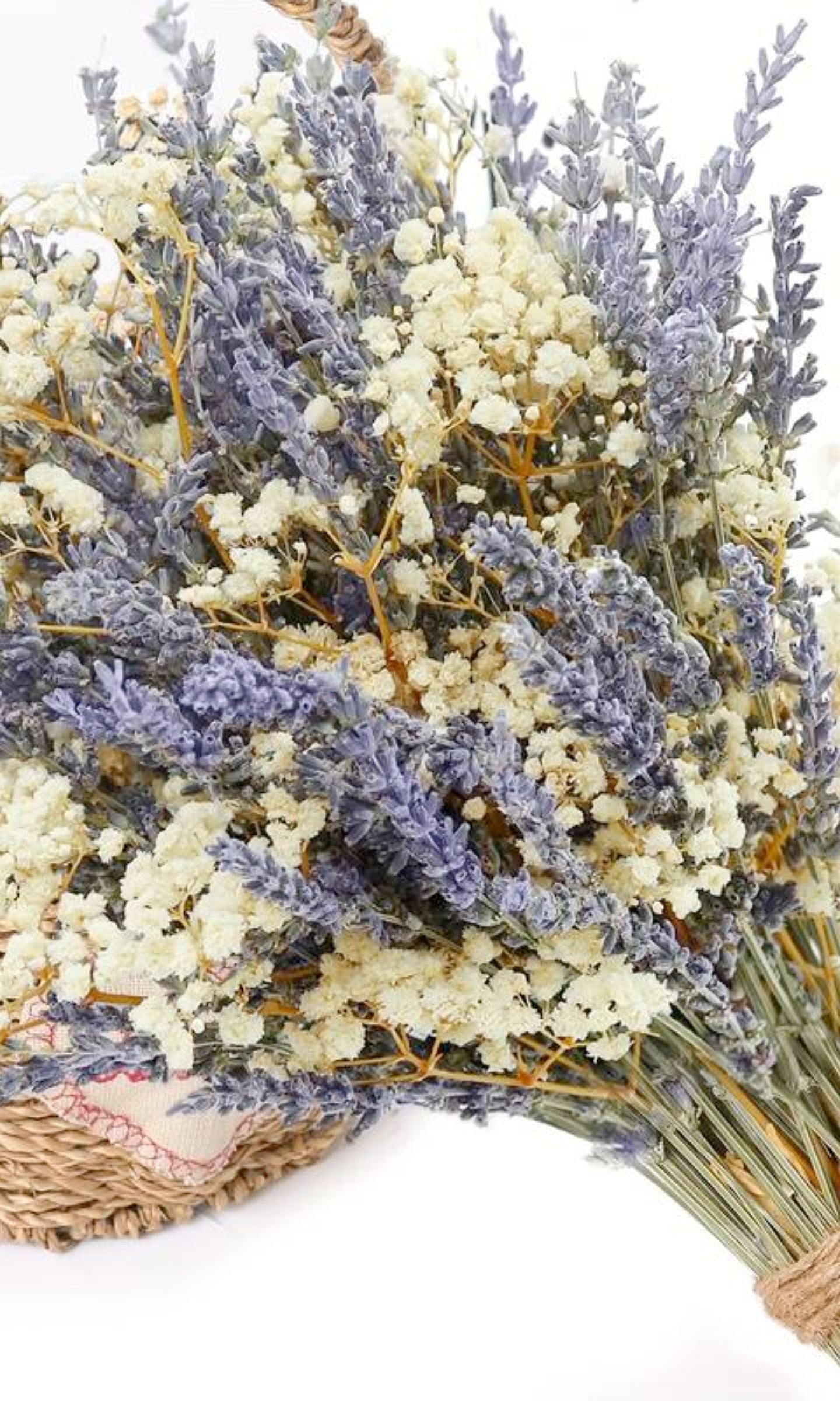 Bouquet Lavande & Gypsophile Fleurs Séchées Naturelles Parfumées