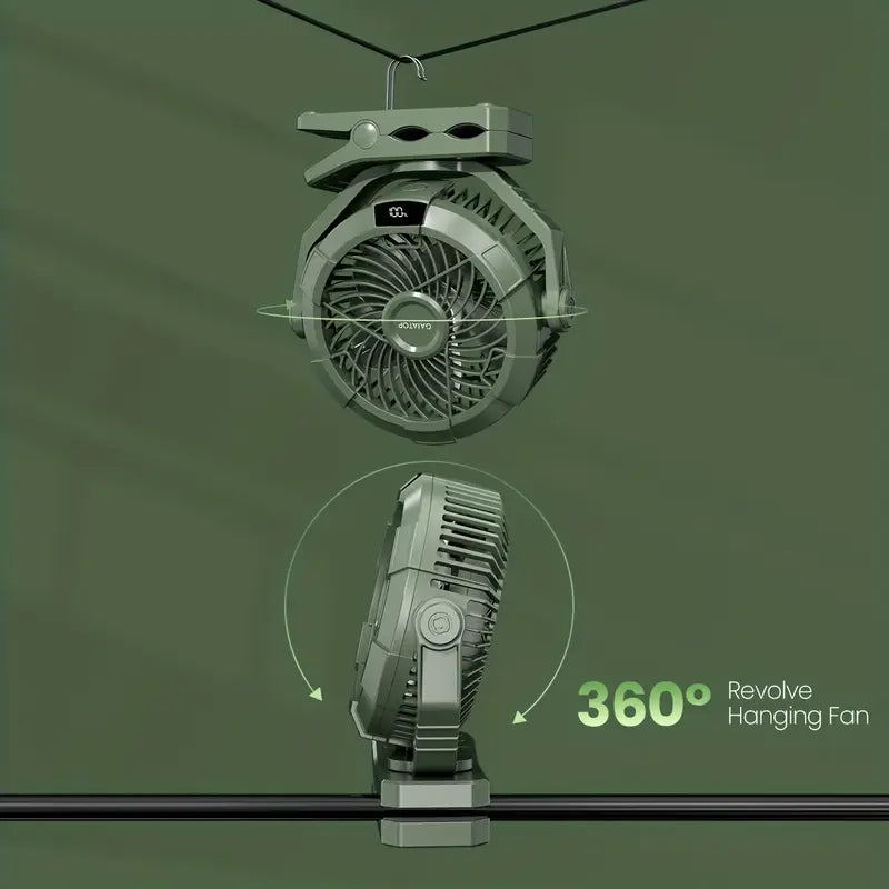 Ventilateur de Camping Portable avec Lanterne LED