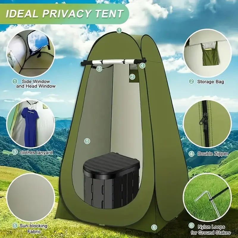 Kit Complet 2 en 1 : Tentes de Douche & Toilettes Pliables Extérieures