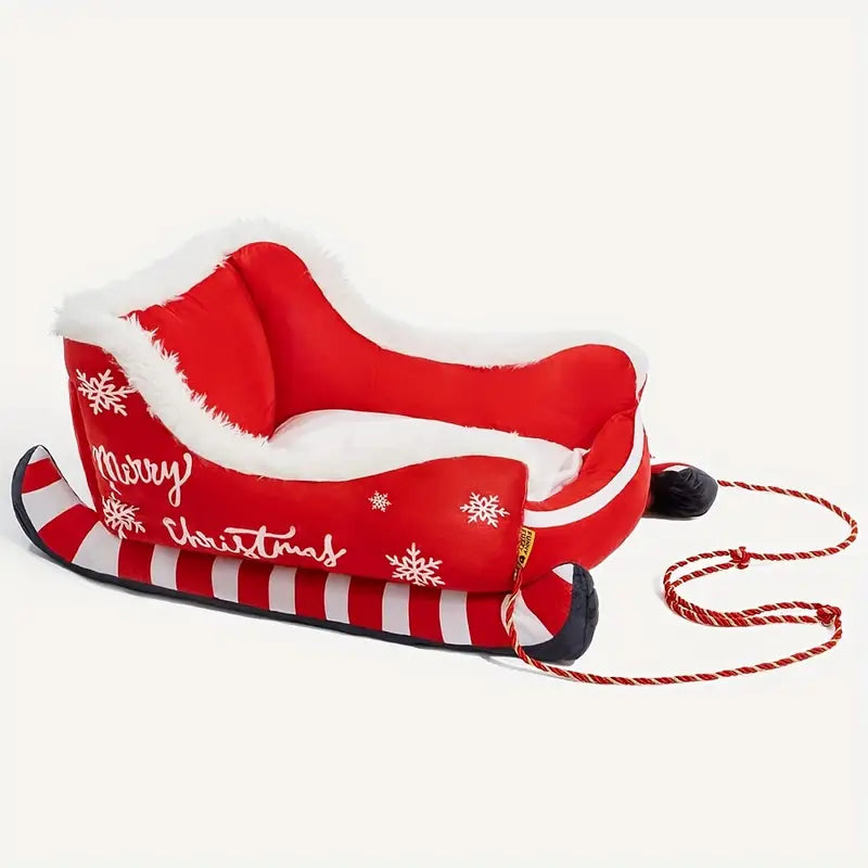 Lit de Chien en Peluche de Noël – Confort Douillet & Esprit Festif