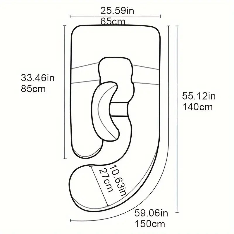Oreiller de Maternité Ultra-Doux - Soutien Taille & Ventre