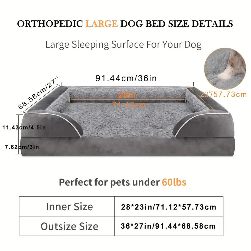 Lit Orthopédique pour Chien – Mousse à Mémoire de Forme