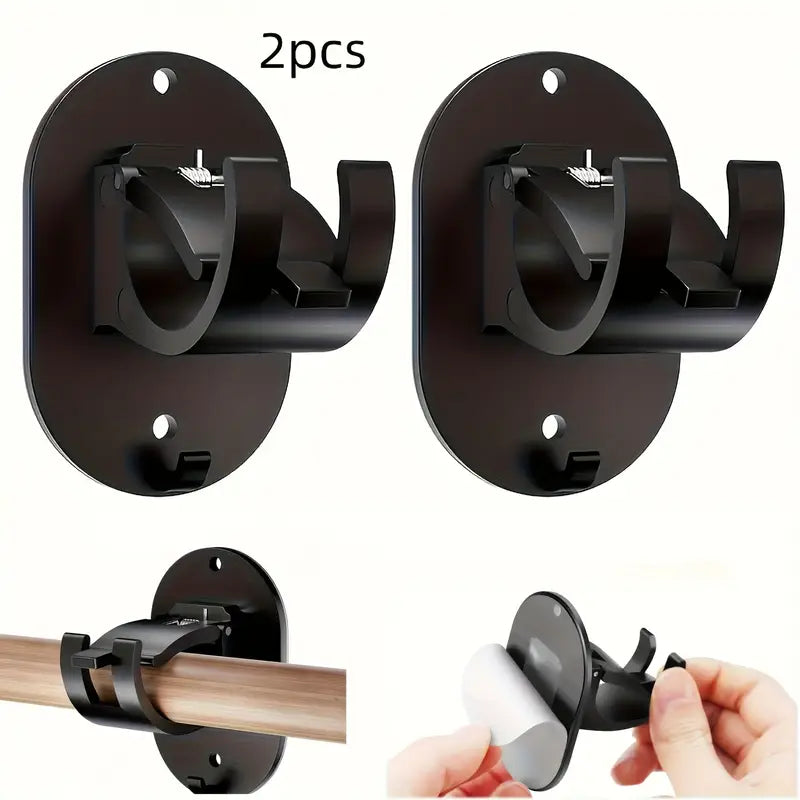 Supports de Tringle de Rideau Sans Perçage – Clips de Montage Auto-Adhésifs