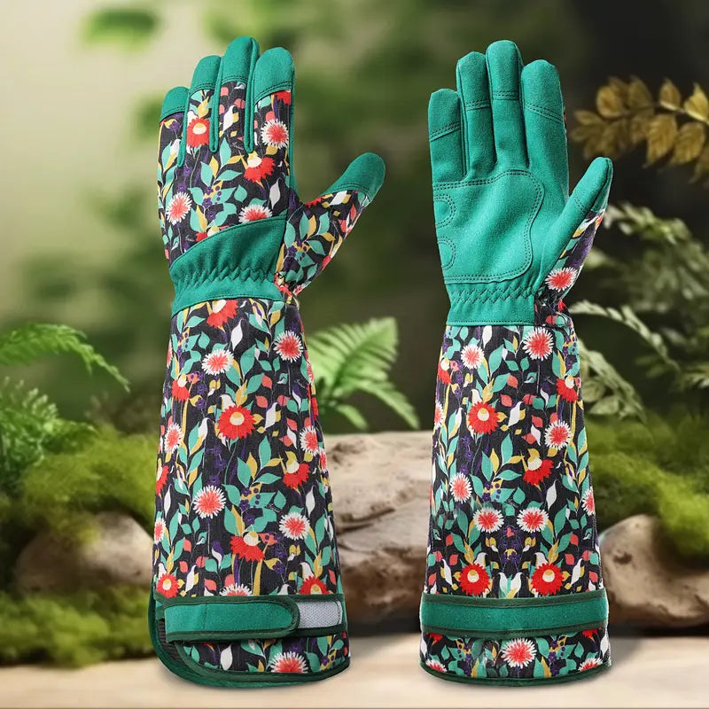 Gants de Jardinage Respirants à Manches Longues – Imprimé Floral