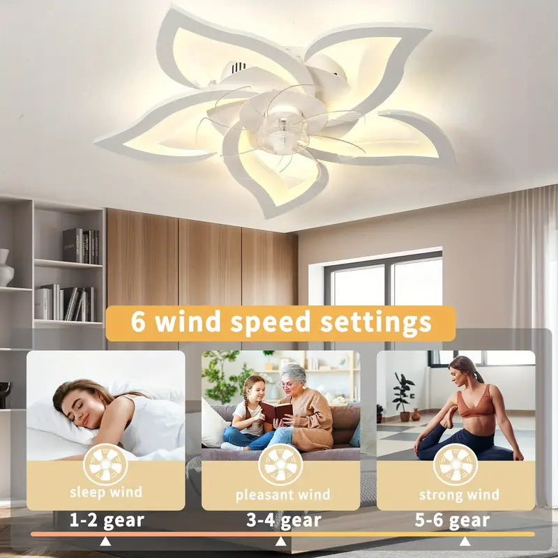 Ventilateur de Plafond Silencieux à LED 69 cm – avec Télécommande