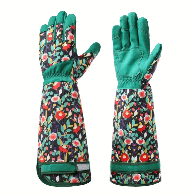 Gants de Jardinage Respirants à Manches Longues – Imprimé Floral
