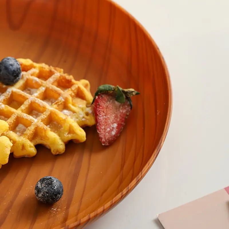 Assiettes Épaissies Couleur Bois – Élégance Naturelle